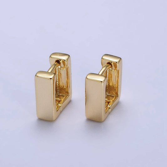 Gold Filled 10mm Mini Square Cartilage Huggie Hoop Earrings